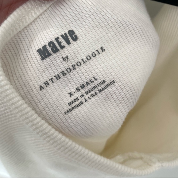 Anthropologie Maeve Quarter-Zip Halter Top Creamy White  XS Ribbed Knit. 17 - Picture 5 of 11